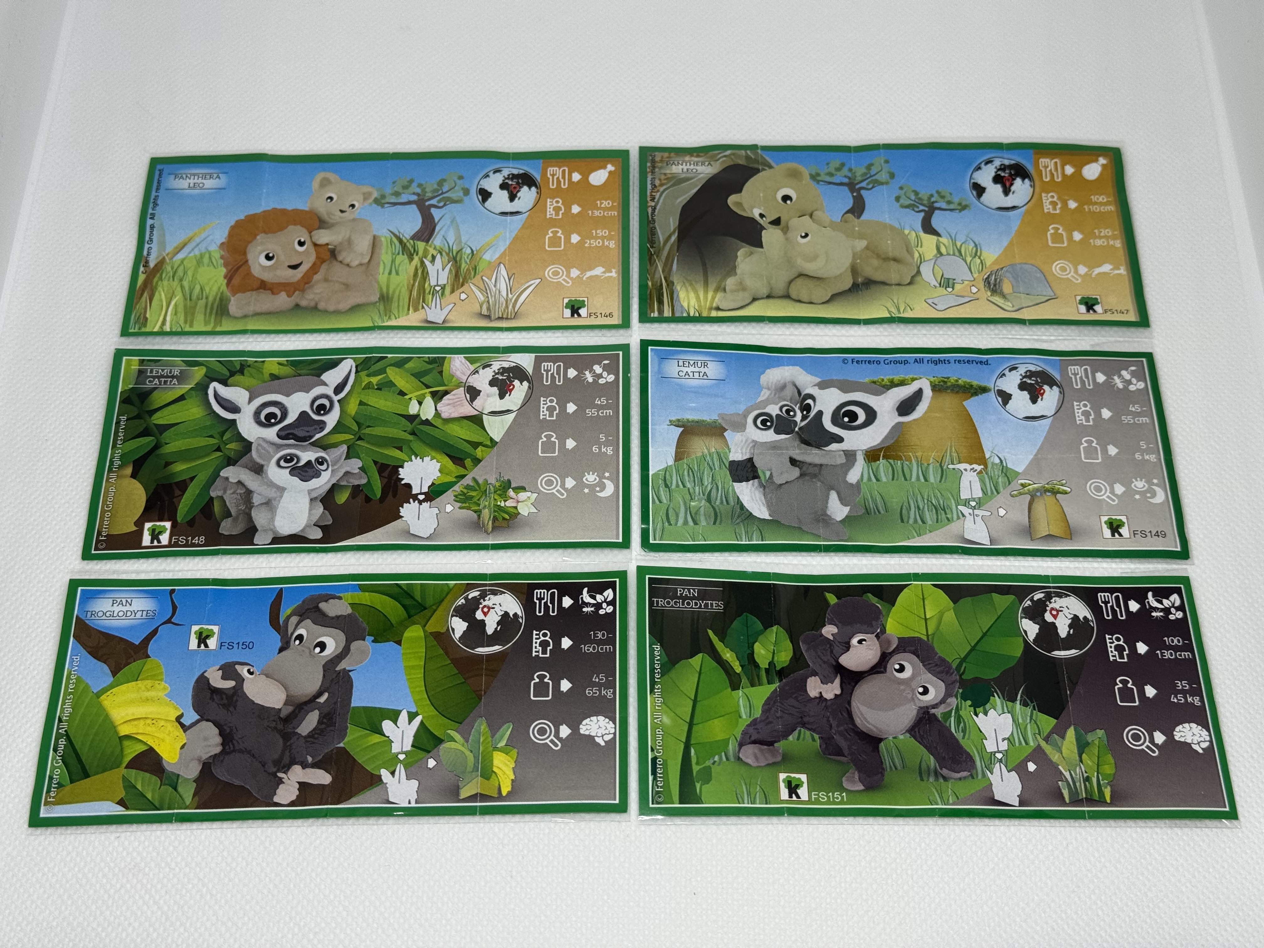 Animales con cria de monos y leones - Cartina